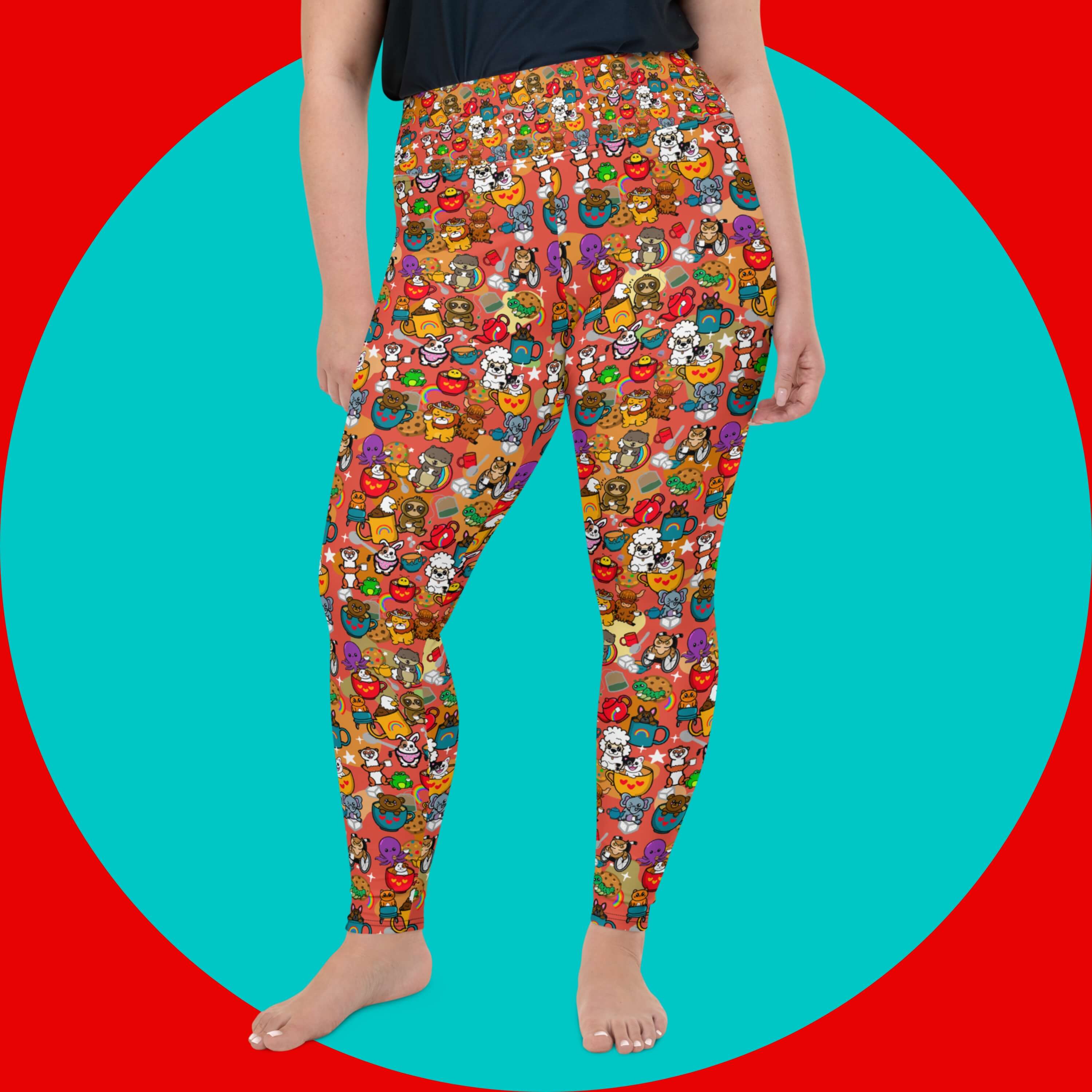 Disabili Tea and Biscuits Disability Plus Size Leggings